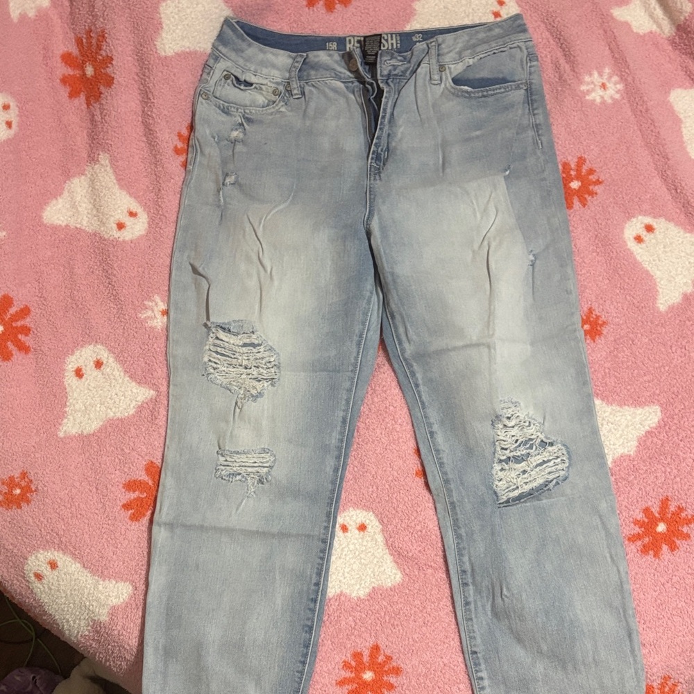 Rewash Light Blue Distressed Skinny Jeans